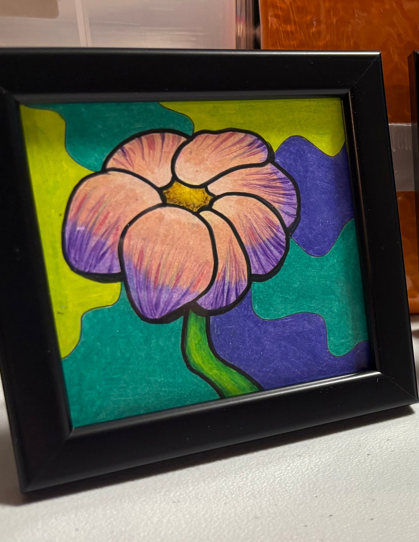Mini Original, Groovy Flower (4x4) Frame included