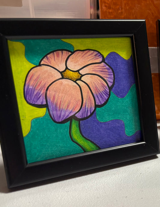 Mini Original, Groovy Flower (4x4) Frame included
