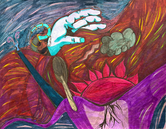 Original, Holding On  (9x12) Frame Included