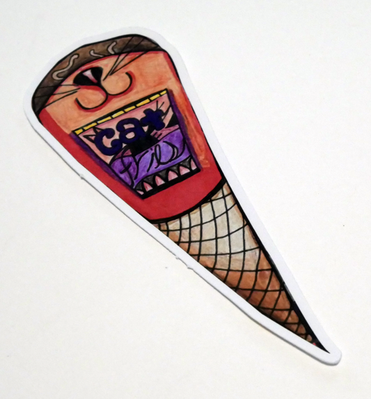 Cat Fries Ice Cream Cone Sticker