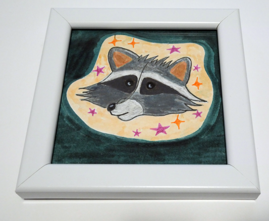 Mini Original, Raccoon Face (4x4) Frame included